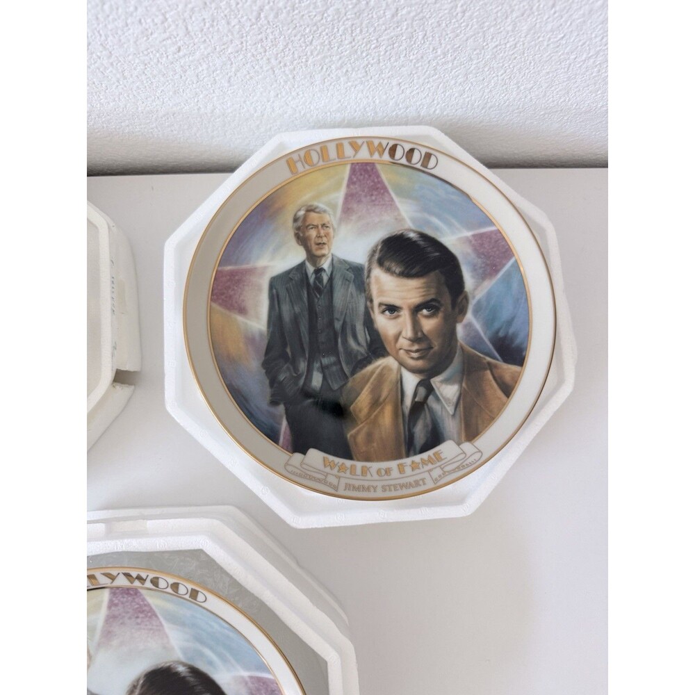 VTG Jimmy Stewart Hollywood Walk of Fame Plate Danbury Mint MCM #1233 #1234 - Picture 5 of 9